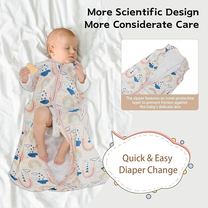 Baby Sleep Sack 0-6 Months, 100% Cotton TOG 0.5 Wearable Blanket - Image 6