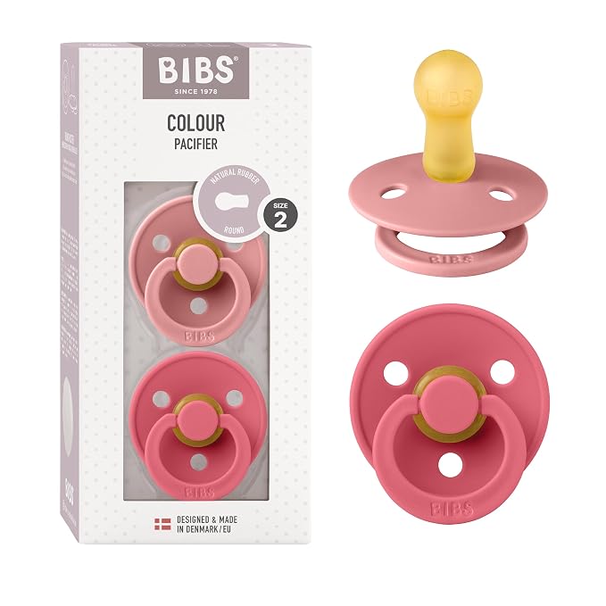 BIBS Pacifiers Colour Collection | Natural Rubber Baby Pacifier | Set of 2 by BIBS