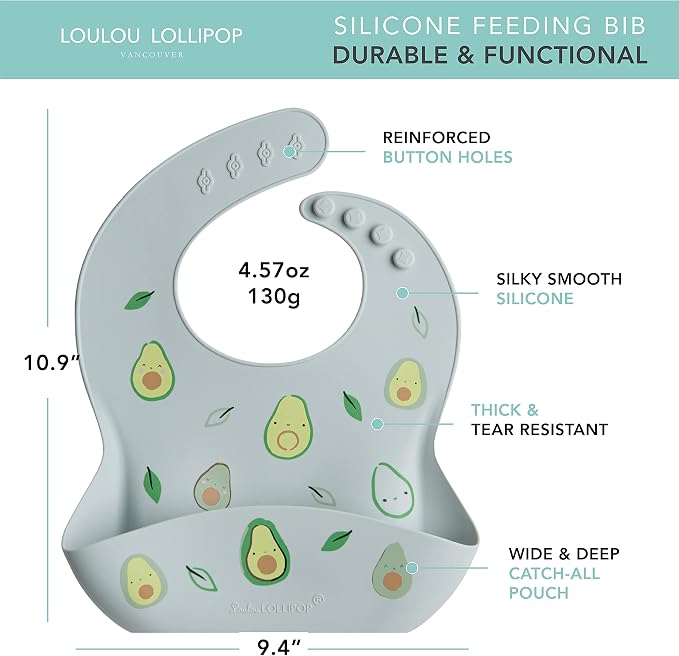 Loulou Lollipop Soft, Waterproof Silicone Feeding Bib - Image 2