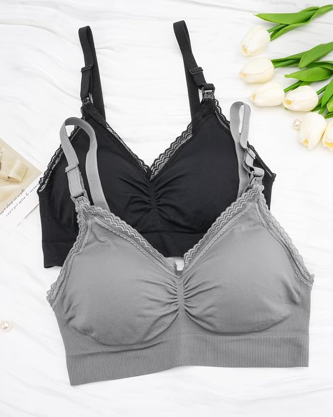 Stelle Lace Nursing Bras for Breastfeeding Seamless Pregnancy Maternity - Image 7