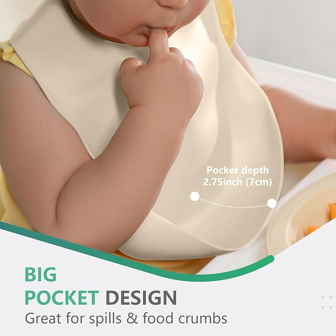 Cuddle Campus Set of 3 Silicone Bibs - Image 4