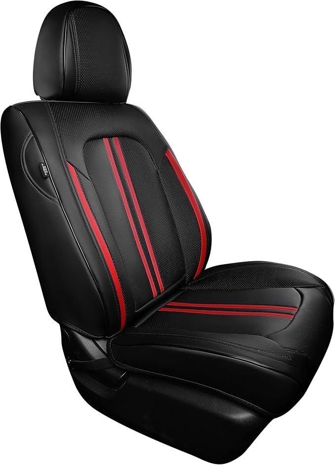 FREESOO Front Seats 2PCS Leather Car Seat Covers, Ultra Breathable Waterproof - Image 6
