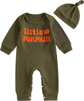 Newborn Infant Baby Boy Halloween Outfit Little Pumpkin Embroidery Romper by Doqcey