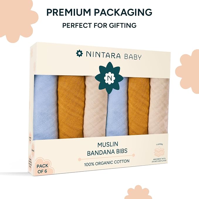 Bandana Bibs - 100% Organic Premium Muslin Cotton, 7-Layers - Image 6