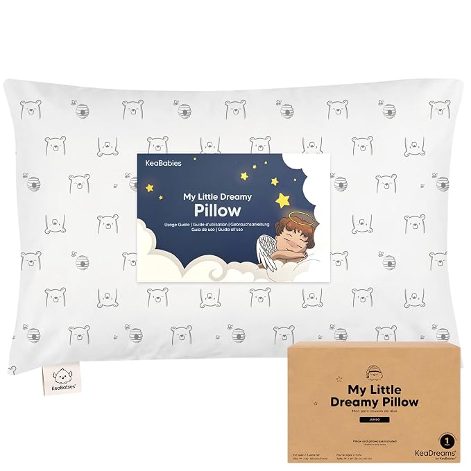 KeaBabies Toddler Pillow with Pillowcase, Jumbo 14X20 by KeaBabies
