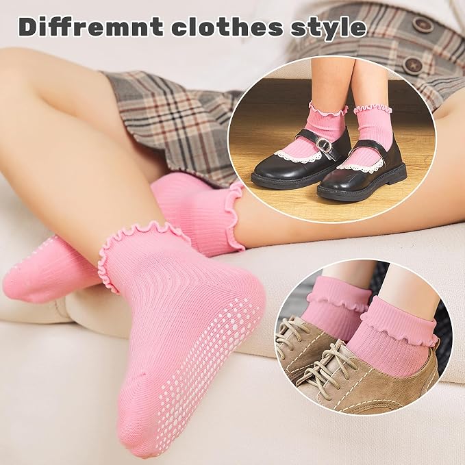 6 Pairs Toddler Ruffle Socks for Girls - Image 4