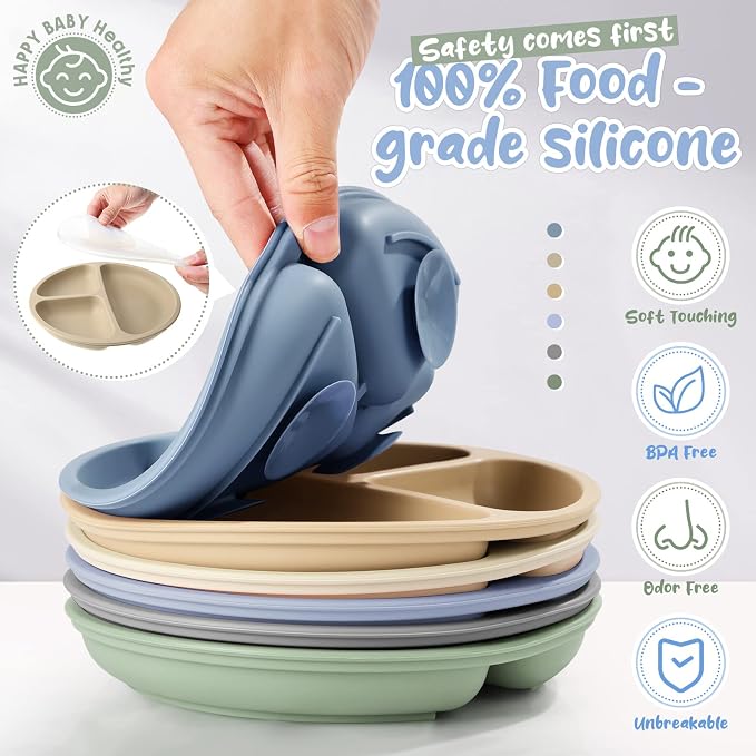 Meanplan 6 Pack Suction Plates for Toddlers - Image 3