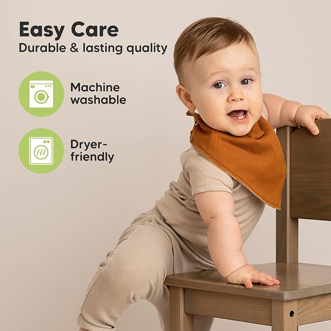 8-Pack Organic Baby Bandana Bibs - Image 7