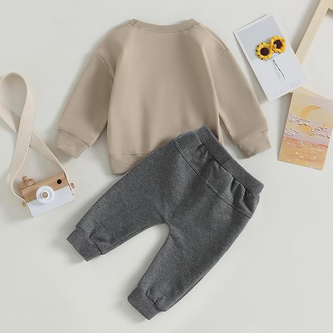 Toddler Baby Boy Clothes Solid Color Long Sleeve Crewneck Sweatshirt Top Casual - Image 7