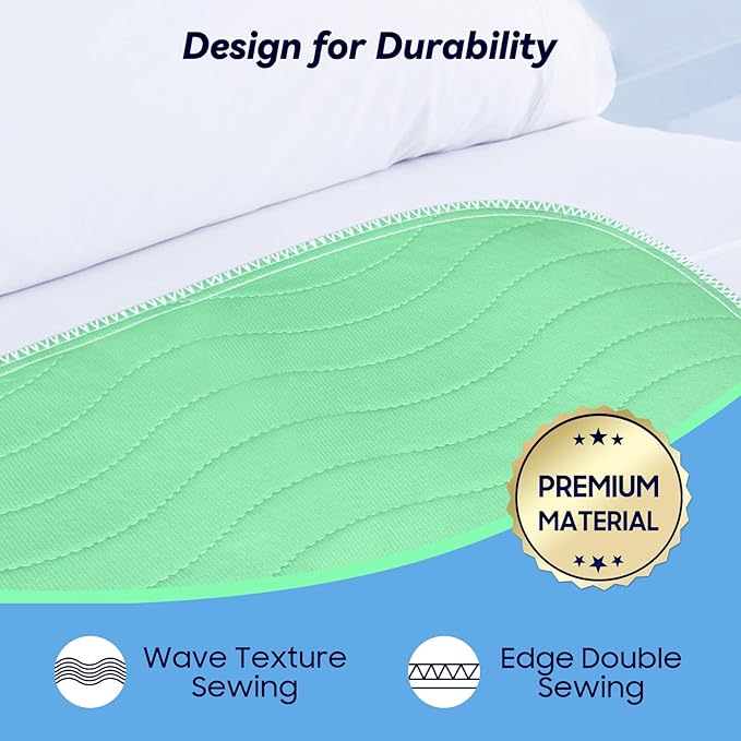 6 Pack 36” x 36” Extra Heavy Absorbency Washable Underpads, Waterproof Quick - Image 5