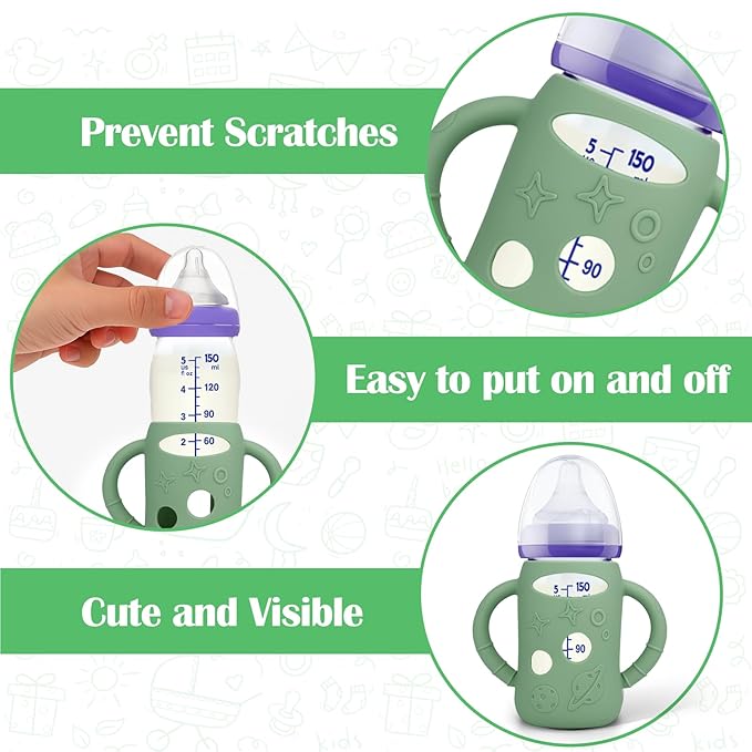 BUSOHA 3 Pack Silicone Sleeves for Lansinoh Glass Bottles - Image 6