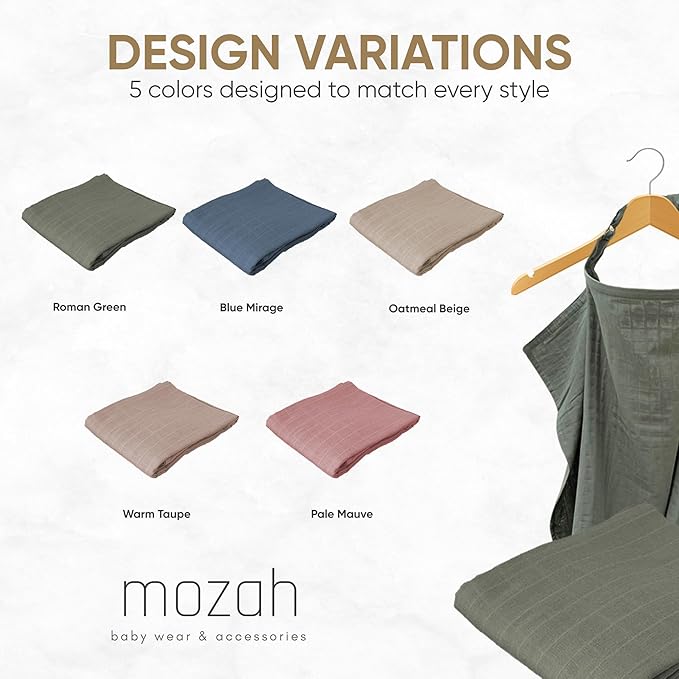 MOZAH 100% Organic Cotton Muslin Nursing Cover - Image 5