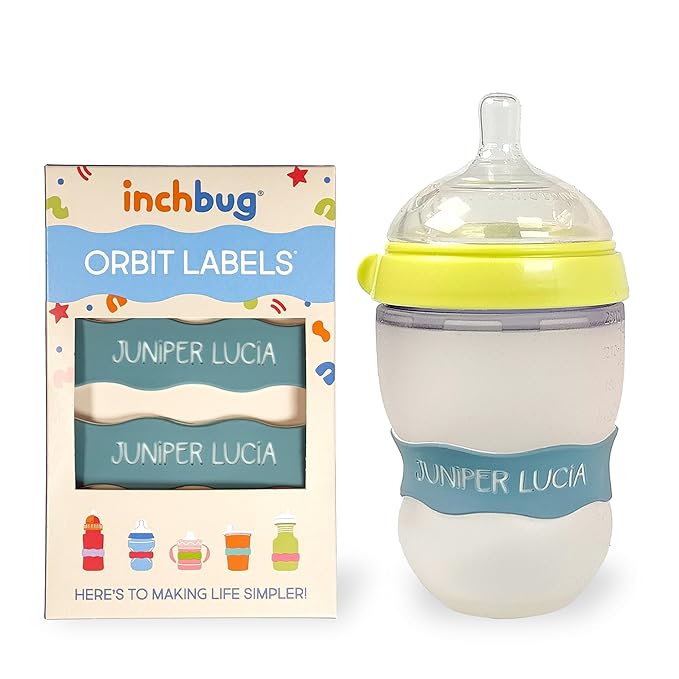 InchBug Orbit Labels Baby Bottle and Water Bottle Silicone Name Bands – - Image 2
