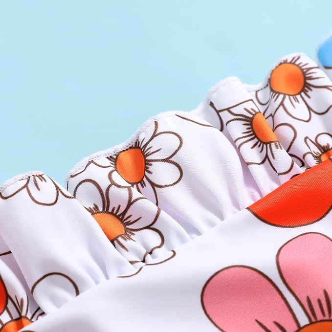Newborn Baby Girl Ruffle Swimsuit Infant Toddler One Piece Floral Bikini Beach - Image 6