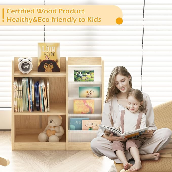 White 3 Tier Kids Bookshelf Toddler Book Rack - Image 7