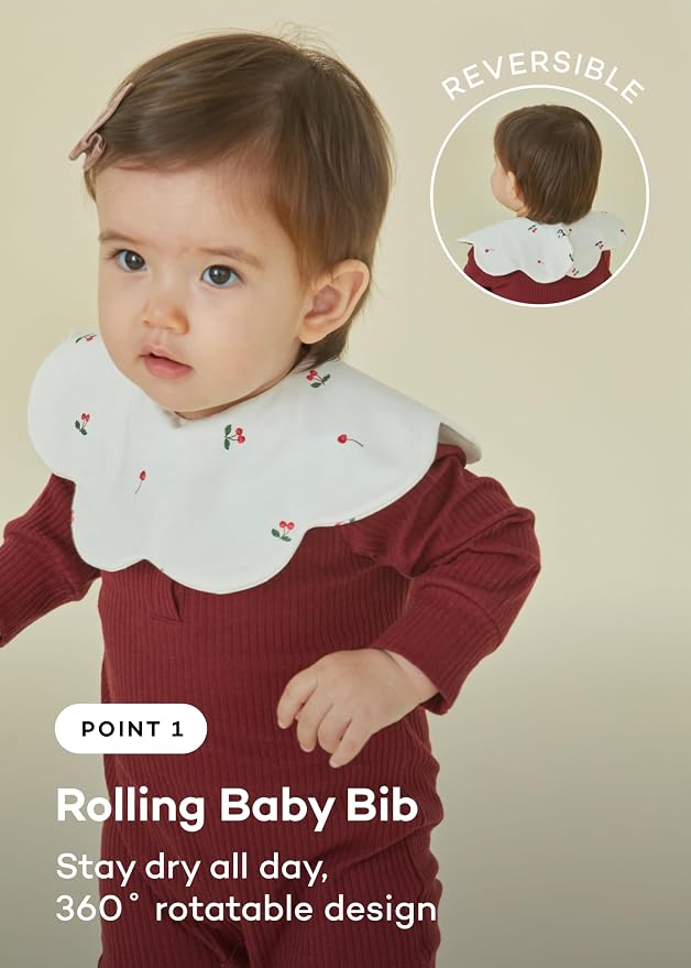 Konny Baby Bibs Set, 360 ​​° Rotate, Soft and Absorbent Bandana Drooling - Image 3