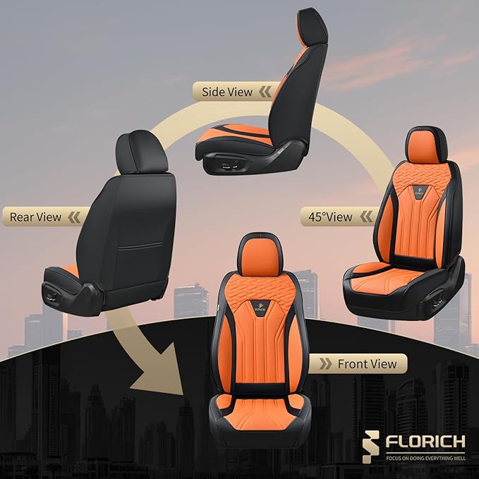 FLORICH Leather Seat Covers, Car Seat Covers Full Set, Car Seat Protectors 5 - Image 6