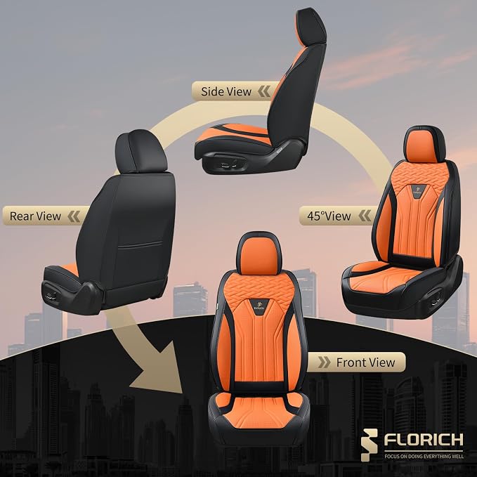 FLORICH Seat Covers for Cars, Waterproof Automotive Seat Covers, Leather Car - Image 5