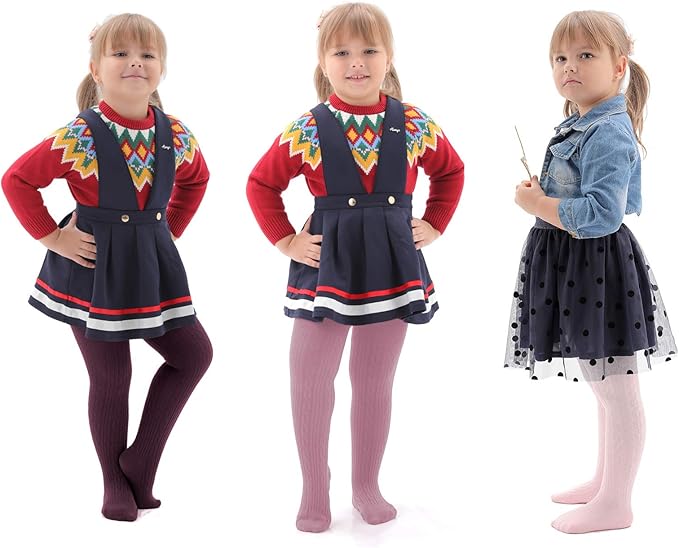 EPEIUS Baby Girl Tights Thick Cable Knit Leggings Stockings Cotton Pantyhose - Image 2