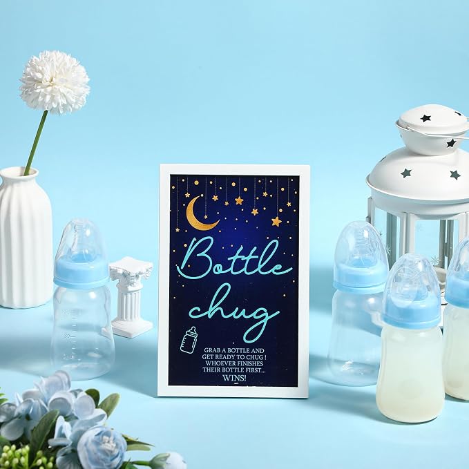 Roowest Bottle Chug Baby Shower Game Favors Including Moon Star Theme Wooden - Image 5