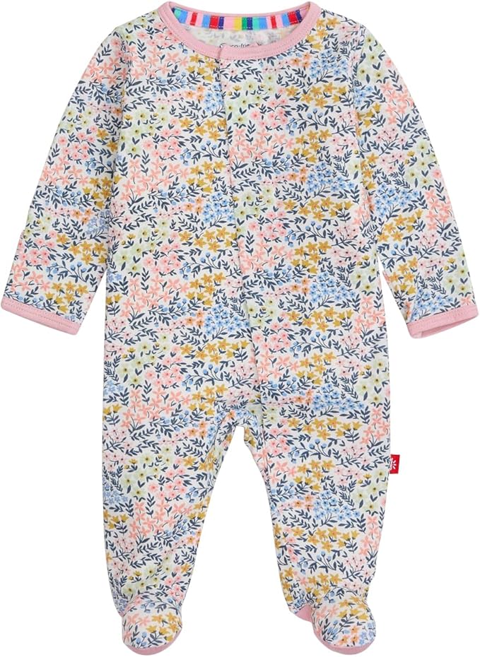 Magnetic Me Girls Modal Magnetic Baby Footie Pajamas | Silky Soft Modal Fabric by magneticme