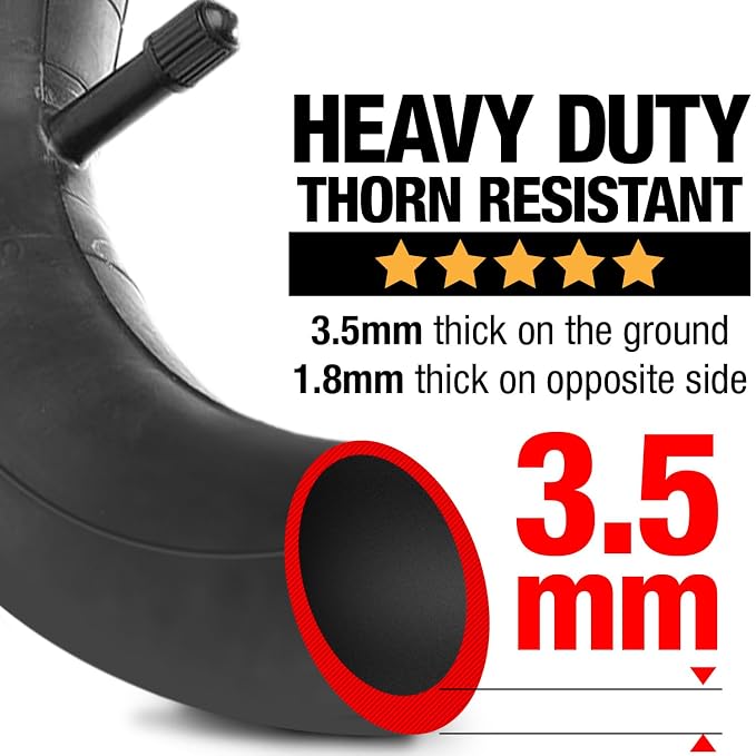 Two 16'' x 1.5/1.75 & One 12.5'' x 1.75/2.15 Extra Thick Inner Tire Tube - Image 2