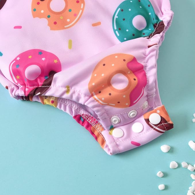 Toddler Girl Baby Ruffles Mermaid Fish Scale Swimsuit One Piece Swimwear - Image 5