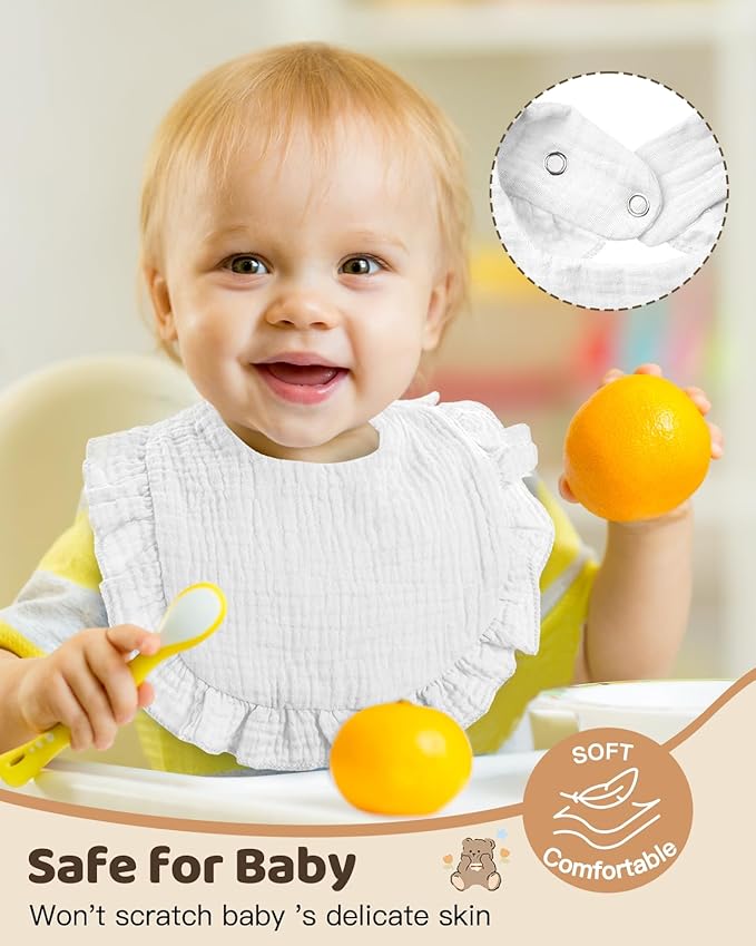 Lictin 8-Pack Muslin Baby Bibs - Image 2