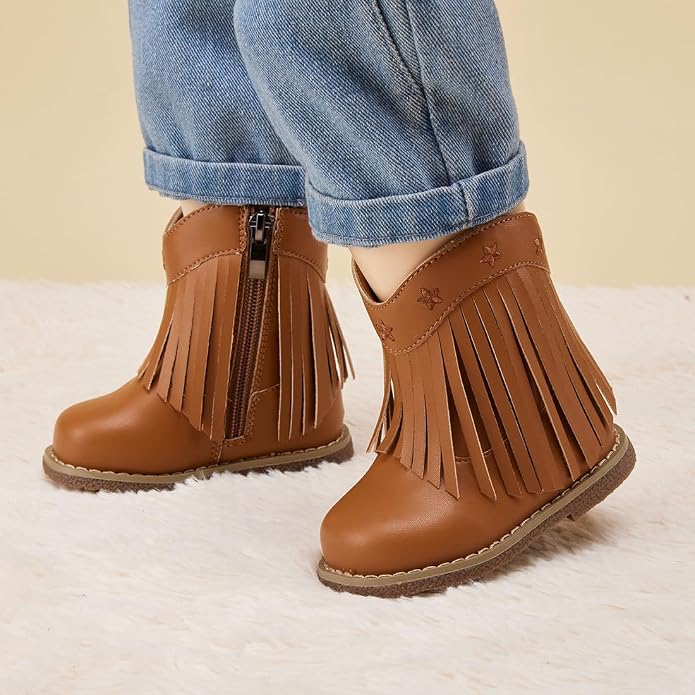 BMCiTYBM Baby Cowboy Cowgirl Boots Infant Western Shoes Boys Girls Round Toe - Image 2