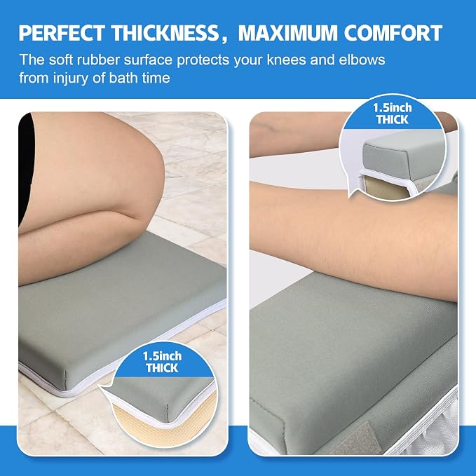 Baby Bath Kneeler and Elbow Rest Pad Set, Super Thick Non-Slip Bathing Kneeling - Image 3
