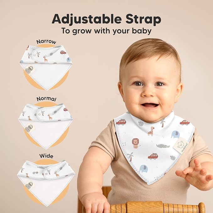 8-Pack Organic Baby Bandana Bibs - Image 3