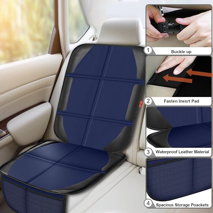 Car Seat Protector, 2 Pack Automotive Seat Protectors Baby Carseat Pad - Image 5