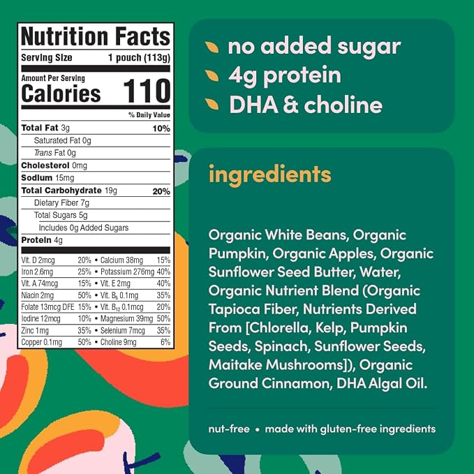 Cerebelly Organic Baby Food Pouches, 16 Nutrients, No Added Sugar, Fiber & - Image 2