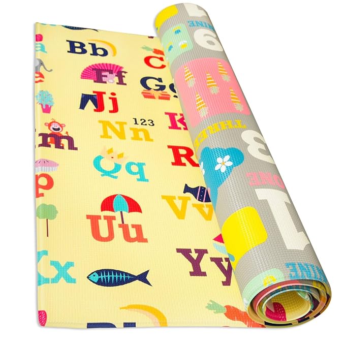 Baby Care Play Mat 82'' x 55'' Original One-Piece Reversible Rollable - Image 3