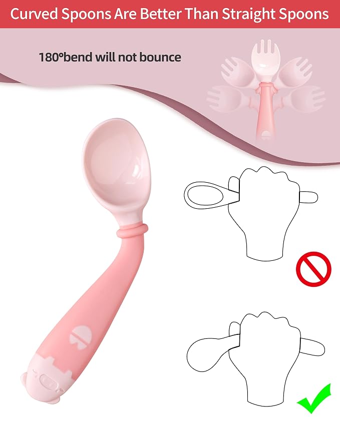 Deejoy Toddler Utensils with Travel Case, Baby Spoons and Forks Set - Image 5