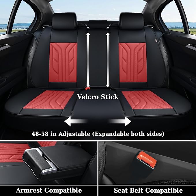 Coverado Car Seat Covers Full Set, Automotive Seat Covers Car Seat Protector - Image 5