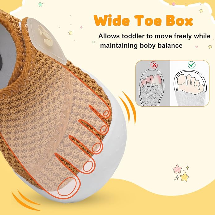 FEETCITY Baby First Walking Shoes Wide Baby Shoes Infant Sneakers Newborn Crib - Image 3
