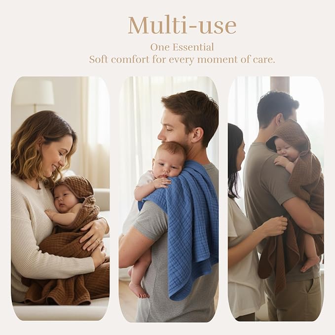 4-Piece Muslin Bath Towel Set - Image 4