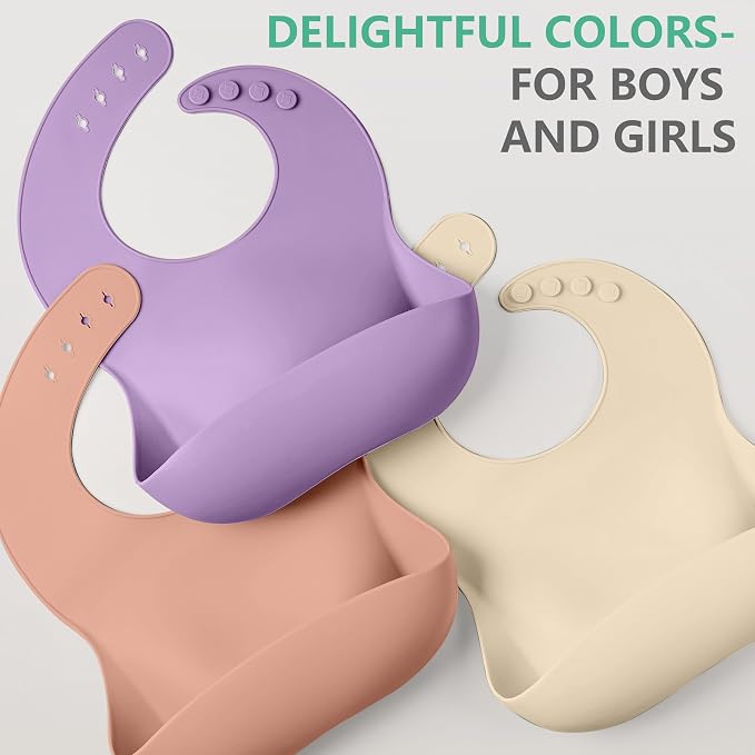 Cuddle Campus Set of 3 Silicone Bibs - Image 6