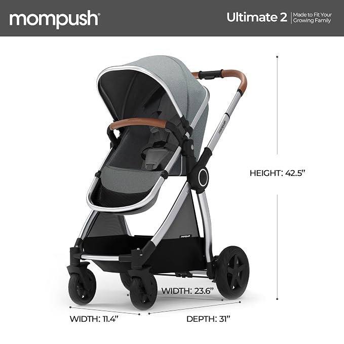 Mompush Ultimate2 Baby Stroller, Premium Convertible Full-Size Stroller - Image 9