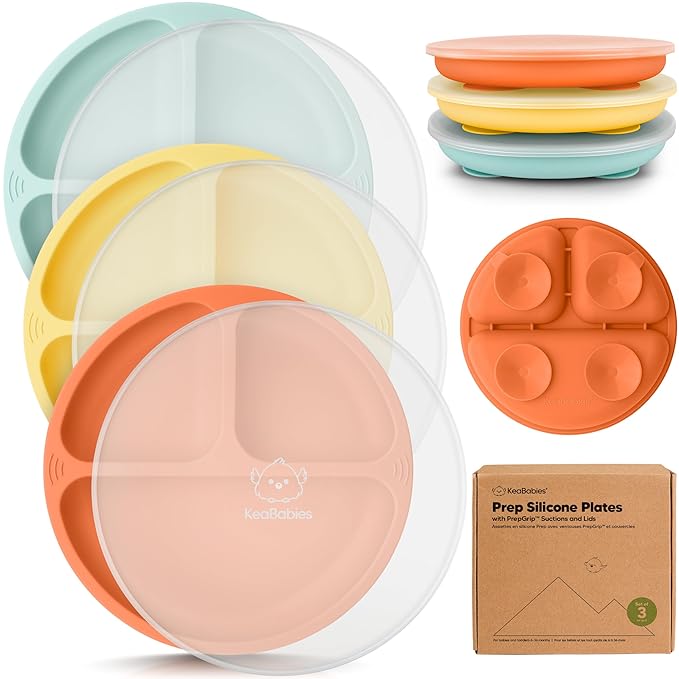 KeaBabies Suction Plates with Lids by KeaBabies