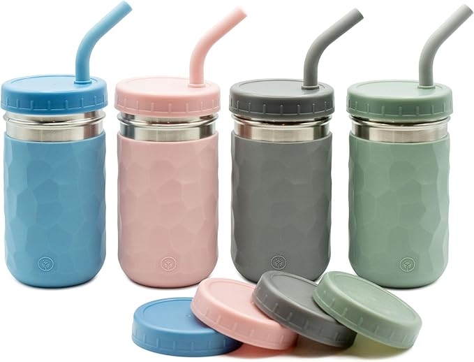 WeeSprout 2-in-1 Drinking Cups for Kids, Durable Stainless Steel Tumbler for by WeeSprout