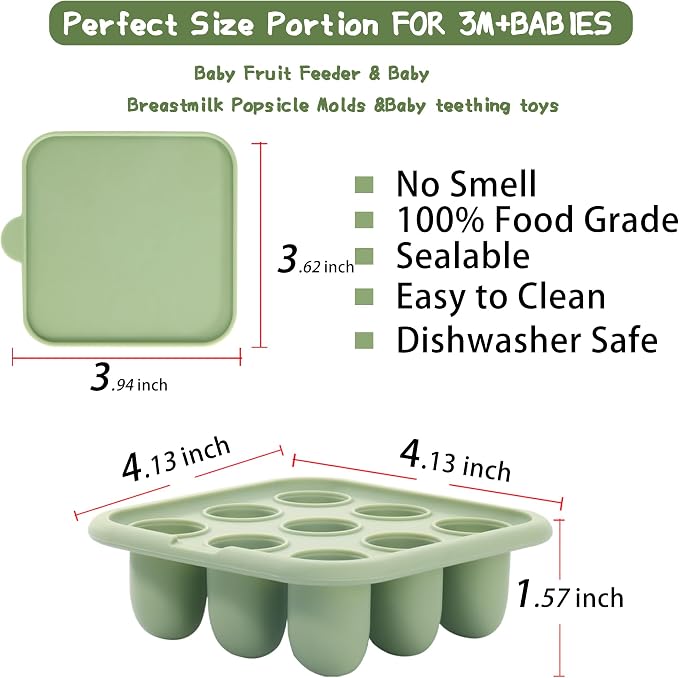 WAJIAYON Baby Food Freezer Tray, Silicone Nibble Freezer Tray, Baby Fruit Food - Image 2