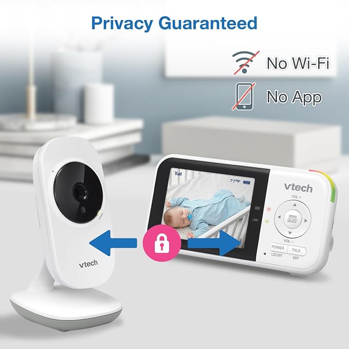 VTech VM819-2 Baby Monitor, 2.8” Screen, 2 Cameras, 1000ft Range, Night Vision - Image 8