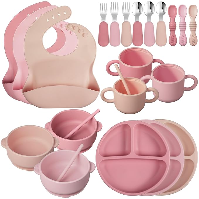 Yinder 24 Pack Silicone Baby Feeding Set Baby LED Weaning Supplies Includes by Yinder
