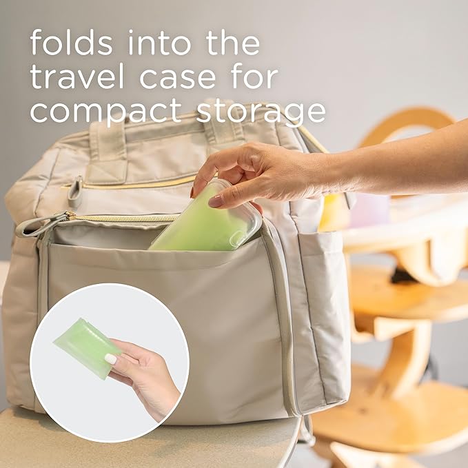 Olababy Fold N Go Silicone Baby Bib w Travel Case | Lightweight Design Eases - Image 5