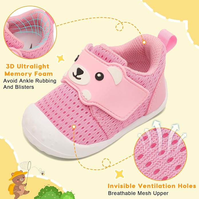 FEETCITY Baby Walking Shoes Wide Baby Shoes Boys Girls Infant Sneakers Crib - Image 4