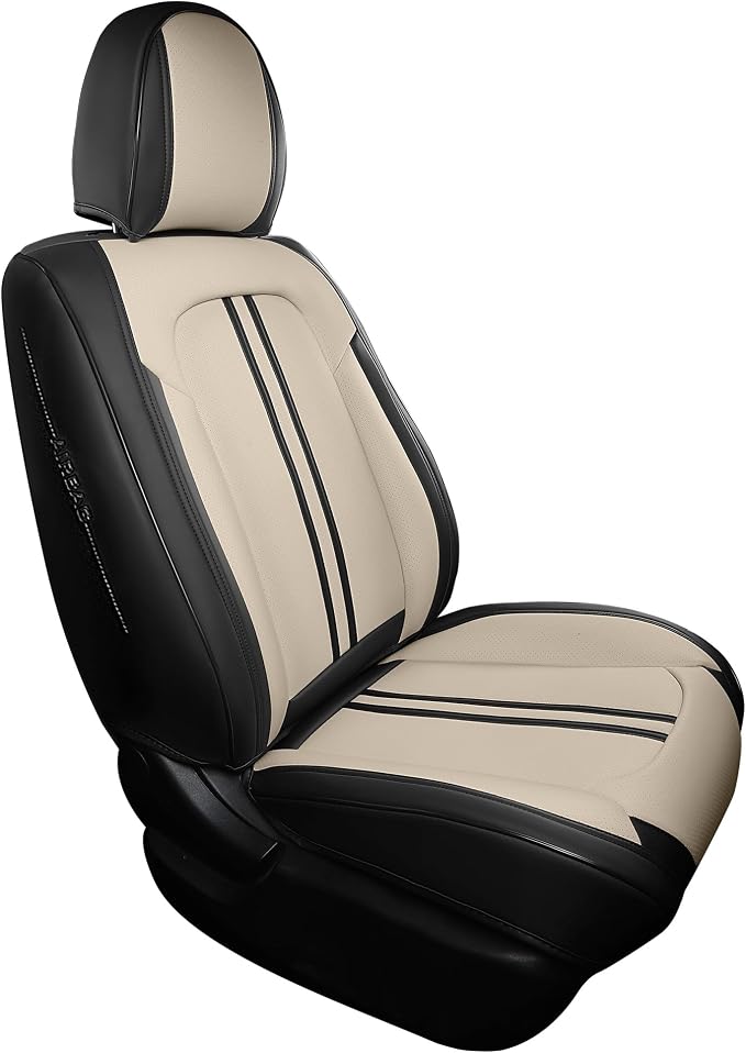 FREESOO Front Seats 2PCS Leather Car Seat Covers, Ultra Breathable Waterproof - Image 6