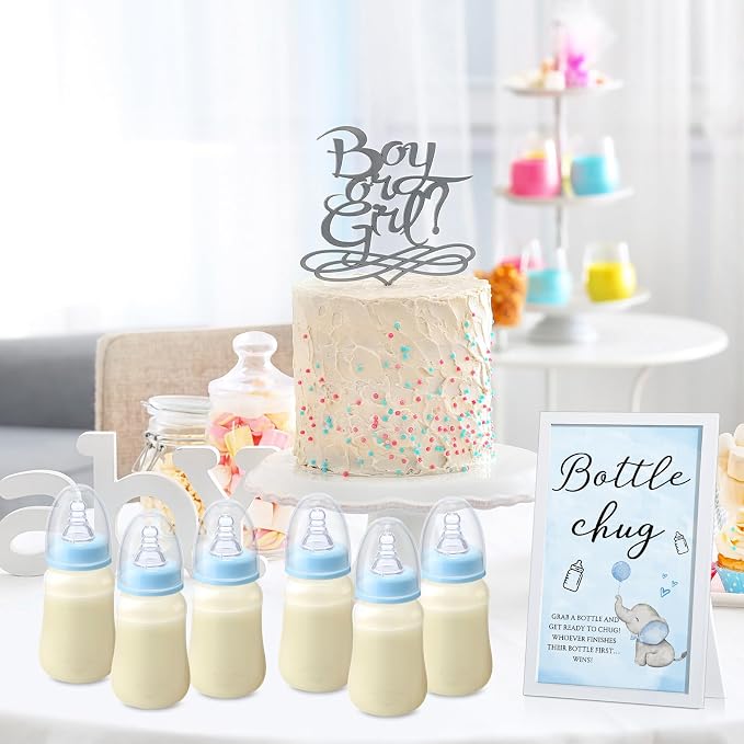 Roowest Bottle Chug Baby Shower Game Favors Including Blue Elephant Theme - Image 6