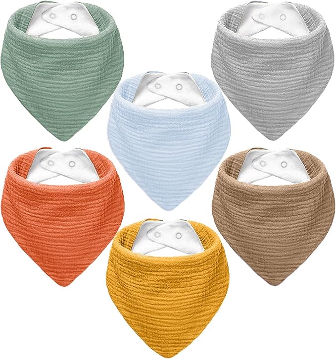 Muslin Baby Bibs, Soft Triangular Baby Bandana Drool Bibs by NISXABEBE